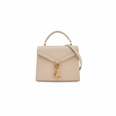 YSL CASSANDRA MEDIUM TOP HANDLE BAG IN GRAIN DE POUDRE EMBOSSED LEATHER 57800026595542 (24.5*20*11.5cm)